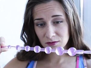 Beads And A Huge Dick Fuck Her Slutty Young Asshole