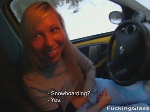 Snow Day Blowjob In The Car From A Cute Blonde
