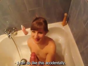 Gorgeous Teen Riding Cock In The Bathroom