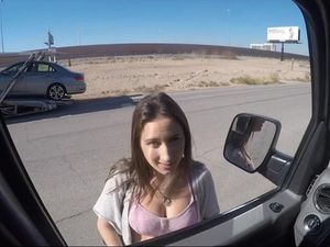 Big Tits Hitchhiker Fucks The Driver For A Ride